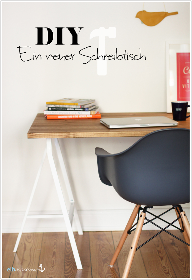DIY Schreibtisch Holz Bock IKEA Kiefer
