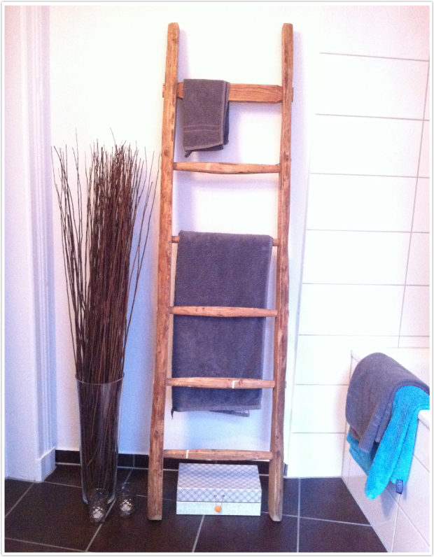 Holzleiter DIY Badezimmer Handtuchhalter